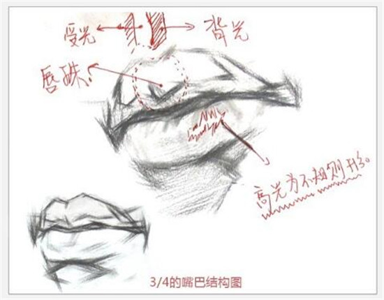 素描入門(mén)：素描嘴巴精講教程